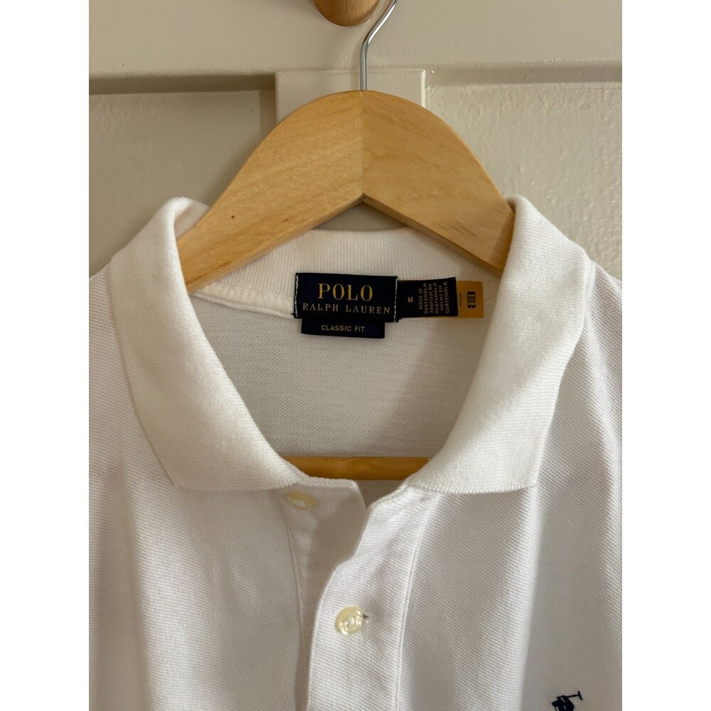 Ralph Lauren Polo Shirt Womens White 100% Cotton Short Sleeve Med classic fit - Picture 4 of 7